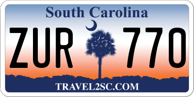 SC license plate ZUR770