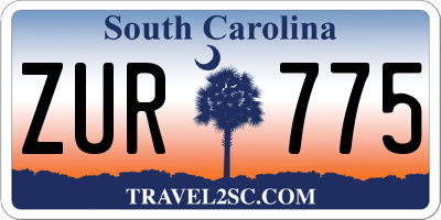 SC license plate ZUR775