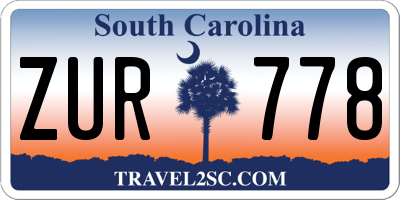 SC license plate ZUR778