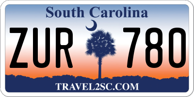 SC license plate ZUR780