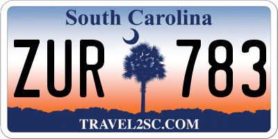 SC license plate ZUR783