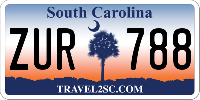SC license plate ZUR788