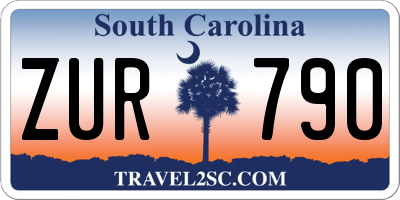 SC license plate ZUR790