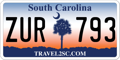 SC license plate ZUR793