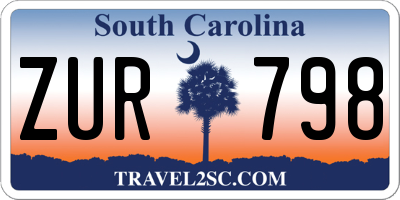 SC license plate ZUR798