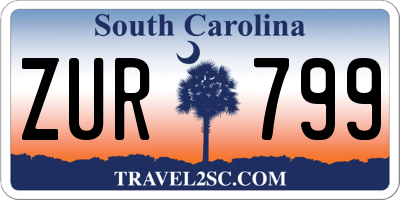 SC license plate ZUR799