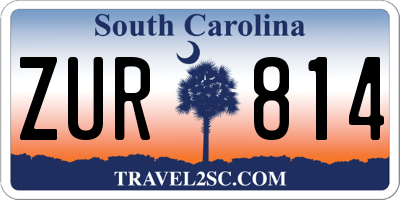 SC license plate ZUR814