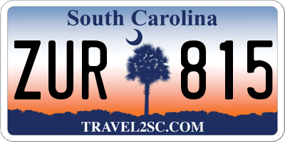 SC license plate ZUR815