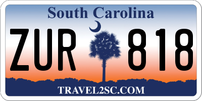 SC license plate ZUR818