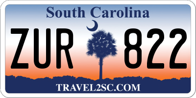 SC license plate ZUR822