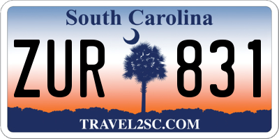 SC license plate ZUR831
