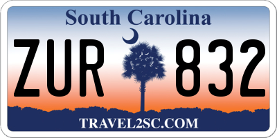 SC license plate ZUR832