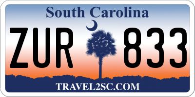 SC license plate ZUR833