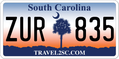 SC license plate ZUR835