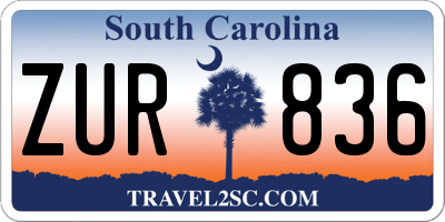 SC license plate ZUR836