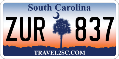 SC license plate ZUR837