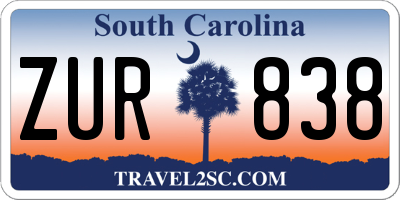 SC license plate ZUR838
