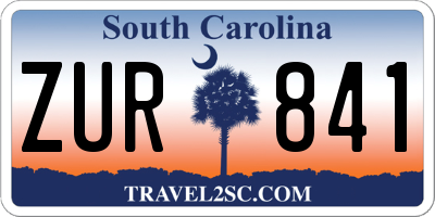 SC license plate ZUR841