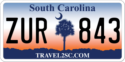 SC license plate ZUR843