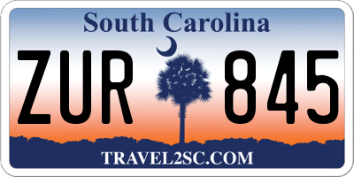SC license plate ZUR845