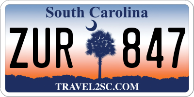 SC license plate ZUR847