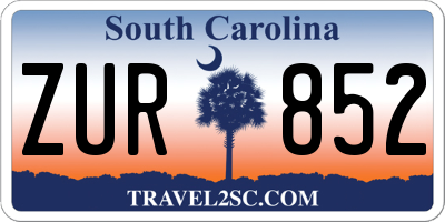 SC license plate ZUR852