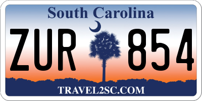 SC license plate ZUR854