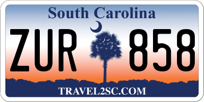 SC license plate ZUR858
