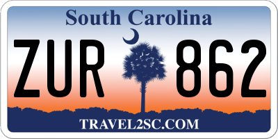 SC license plate ZUR862