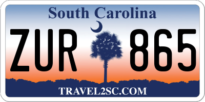 SC license plate ZUR865