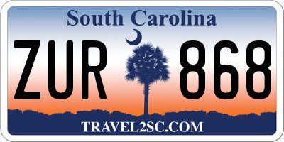 SC license plate ZUR868
