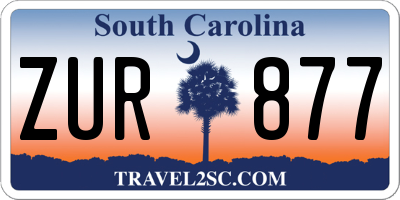 SC license plate ZUR877