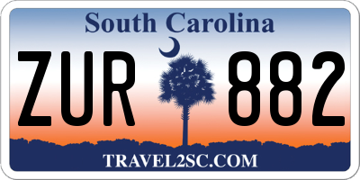 SC license plate ZUR882