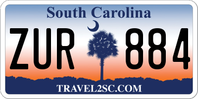 SC license plate ZUR884