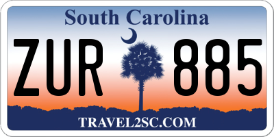 SC license plate ZUR885