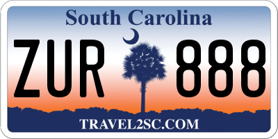SC license plate ZUR888