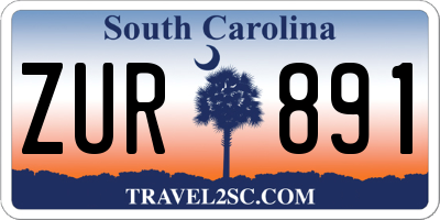 SC license plate ZUR891