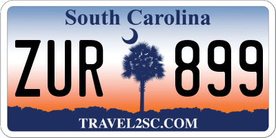 SC license plate ZUR899