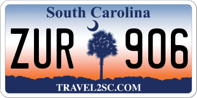 SC license plate ZUR906