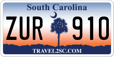 SC license plate ZUR910