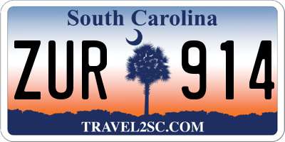 SC license plate ZUR914