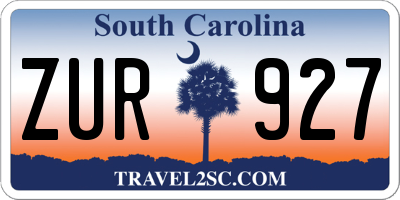 SC license plate ZUR927