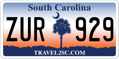 SC license plate ZUR929