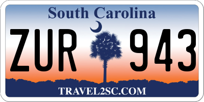 SC license plate ZUR943