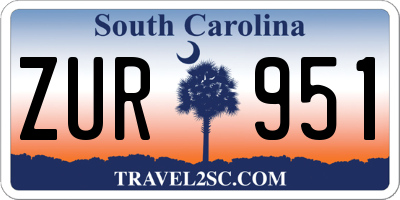 SC license plate ZUR951