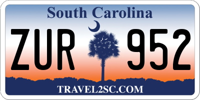 SC license plate ZUR952