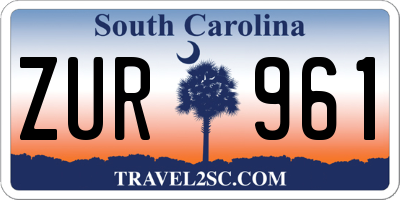 SC license plate ZUR961