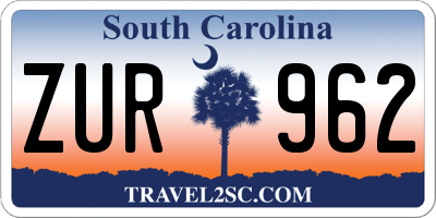 SC license plate ZUR962