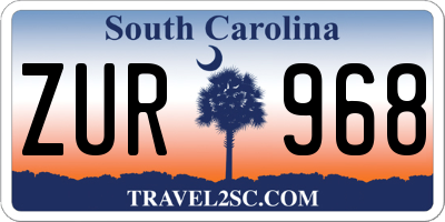 SC license plate ZUR968