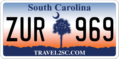 SC license plate ZUR969